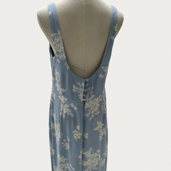 Reformation $378 Reverie Dress Floral Maxi Powder Blue Sleeveless Size 10 - Picture 4 of 9